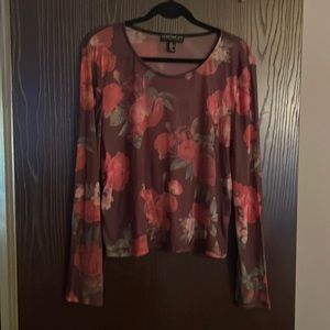 FOREVER 21 Mesh Floral Top